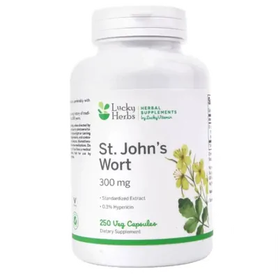 St. John's Wort, 300mg, 250 Cápsulas Vegetais, Lucky Vitamin