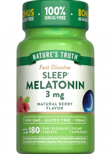 Melatonina 3mg, 180 Comprimidos Sublingual, Frutas vermelhas, Nature's Truth