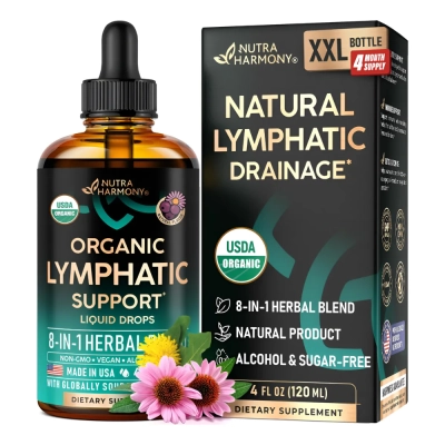 Organic Lymphatic Drainage, Suporte imunológico, Limpeza e Desintoxicação, 120ml, Nutraharmony