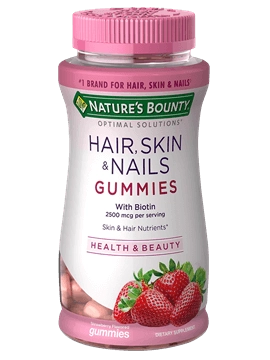 Hair Skin and Nails, Cabelo, pele e unha, 2500mcg, 80 gomas, Natures Bounty