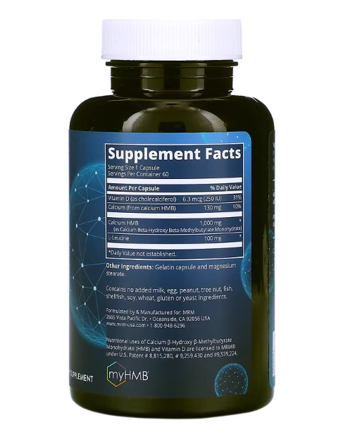 HMB 1000mg, 60 Cápsulas, MRM