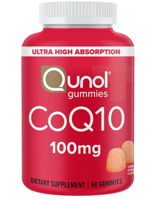 Coenzima CoQ10 100mg,60 Gomas Sabor Laranja, Qunol 
