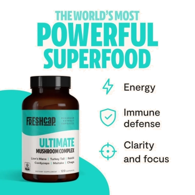 Ultimate Mushroom Complex, 12,000MG, 120 Cápsulas, Freshcap 