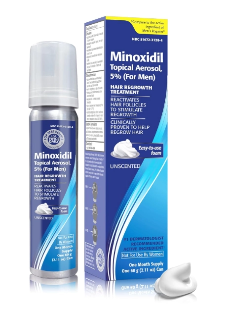 Minoxidil for Men 5%, Aerosol foam, Tratamento para Crescimento Capilar Masculino, 60g, TARO