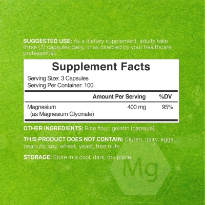 Magnesium Glycinate, 400mg, 300 Cápsulas, Deal Supplement 