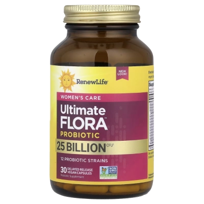 Probiótico Ultimate Flora, 25 Bilhões de UFCs, Women's Care, 30 Cápsulas, Renew Life