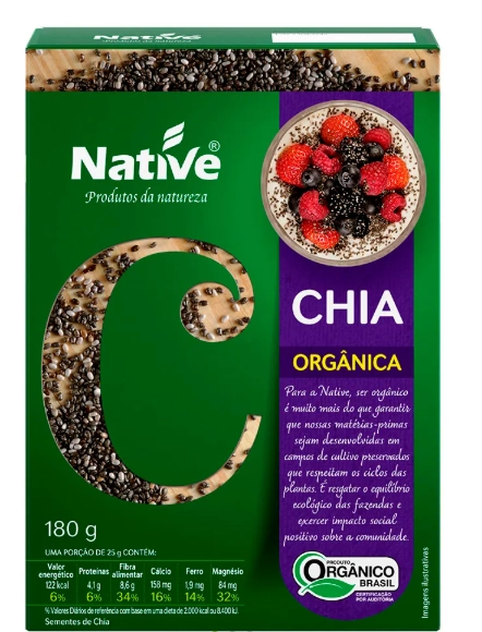 Chia Orgânica, 180g, Native 