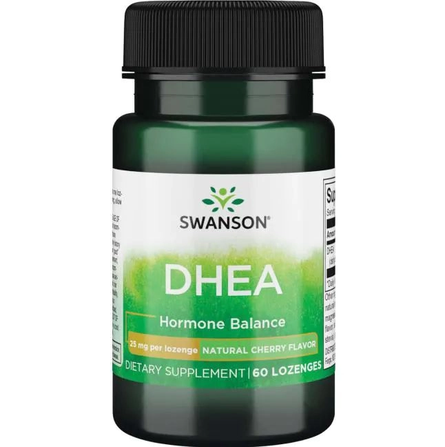 Dhea, 25mg, Sublingual, 60 Comprimidos, Sabor Cereja Natural, Swanson