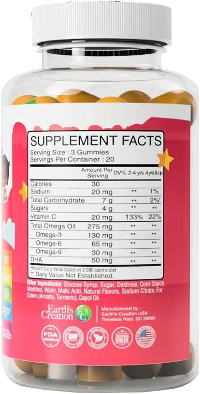 Ômega 3 Kids, 275mg,  60 Gummies, Earth's Creation