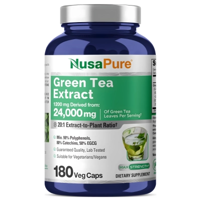 Green Tea Extract (Extrato de Chá Verde), 24,000mg, 180 Cápsulas, Nusapure Green Tea Extract (Extrato de Chá Verde), 24,000mg, 180 Cápsulas, Nusapure