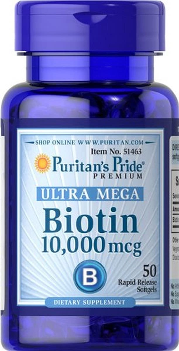 Biotina, 10.000mcg, Ultra mega, 50 Capsulas, Puritan's Pride