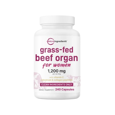 Grass-Fed Beef Organ para Mulheres com Colostro e Colágeno, 1.200mg, 240 Cápsulas, Micro Ingredients