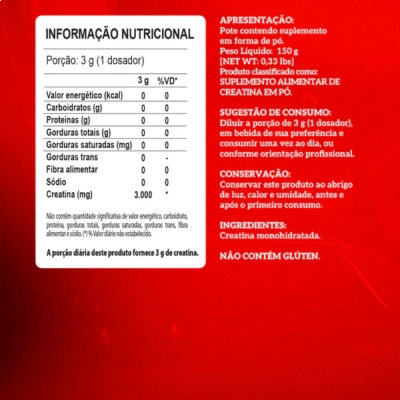 Creatina 100% Pura Hardcore, 150g, Integralmedica