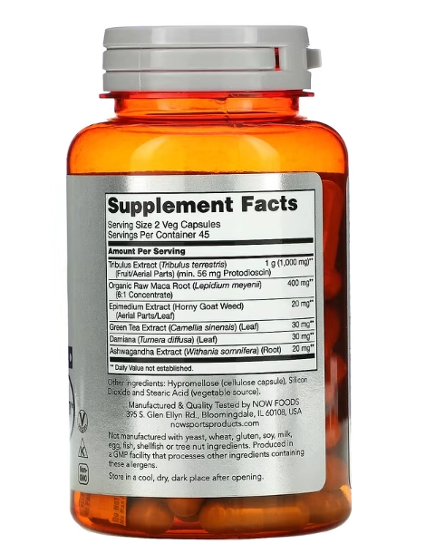 Tribulus Extreme, 1000MG, Saúde Masculina, 90 Cápsulas, Now