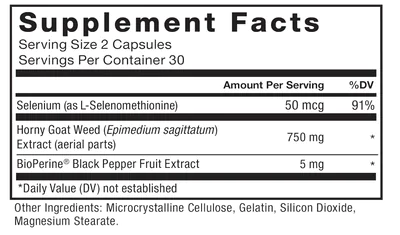 Horny Goat Weed para homens, 750mg, 60 cápsulas, Force Factor