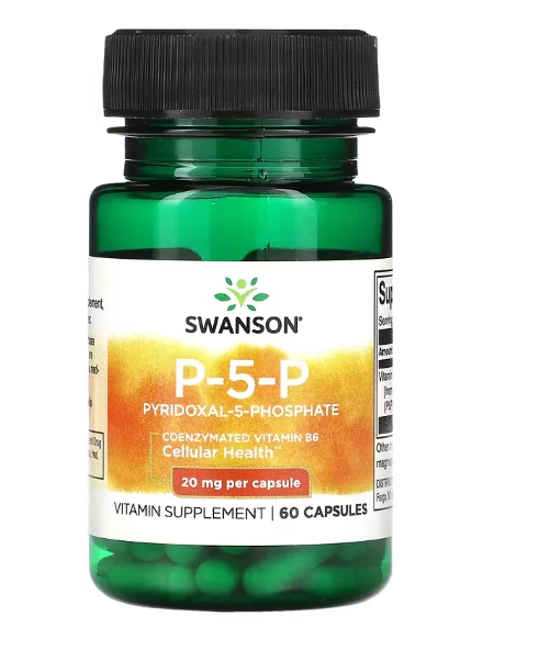 Vitamina P-5-P, 20mg, 60 Cápsulas, Swanson