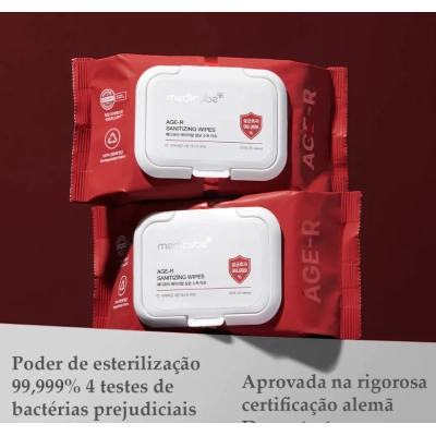 Lenço Higienizador, Demaquilante Age-r Santizing, Medicube