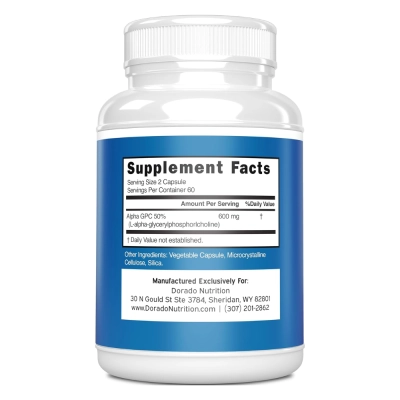 Alpha GPC, Suporte para o Cérebro, 600mg, 120 Cápsulas, Dorado