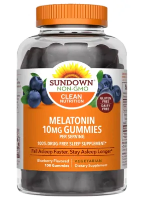 Melatonina 10mg, 100 Gomas Sabor Blueberry, Sundown
