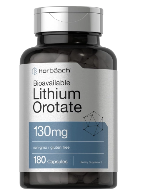 Lithium Orotate, Orotato de Lítio, 130mg, 180 Cápsulas, Horbaach