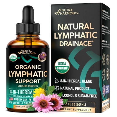 Organic Lymphatic Drainage, Suporte imunológico, Limpeza e Desintoxicação, 59ml, Nutraharmony