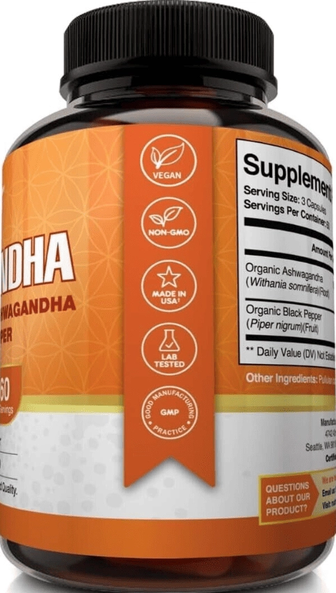 Ashwagandha Orgânica 1950mg, 180 Cápsulas, Nutriflair
