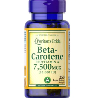 Beta Caroteno, 25.000UI, 250 Cápsulas, Puritan's Pride