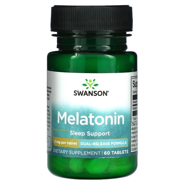 Melatonina 3mg, Dual-Release, 60 Tablets, Swanson