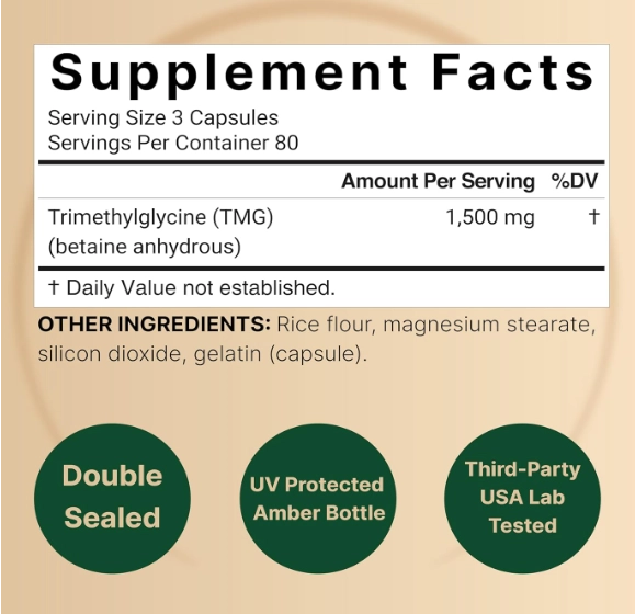 TMG 1500mg, 240 Capsulas, Naturebell