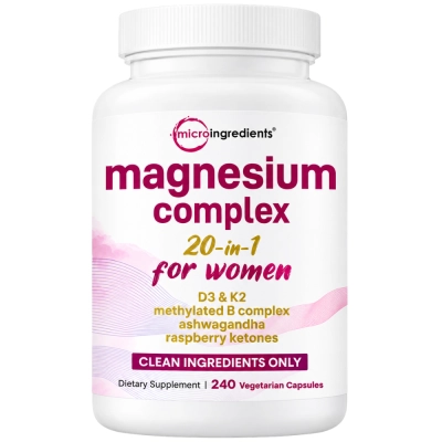 Magnésio Complexo 20 em 1 para Mulheres, 240 Cápsulas, Micro Ingredients
