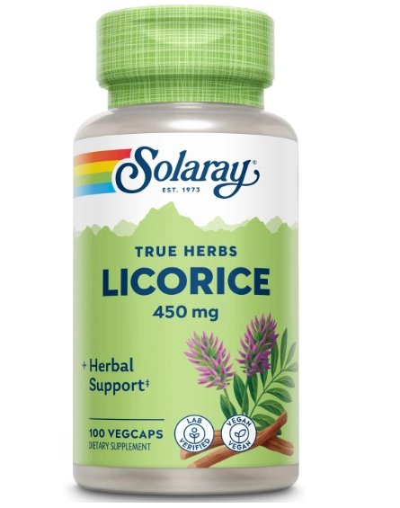 Licorice, Alcaçuz, 450mg, 100 VegCaps, Solaray