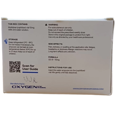 SS-31 (Elamipretida), 10mg, com Água Bacteriostática, Oxygen