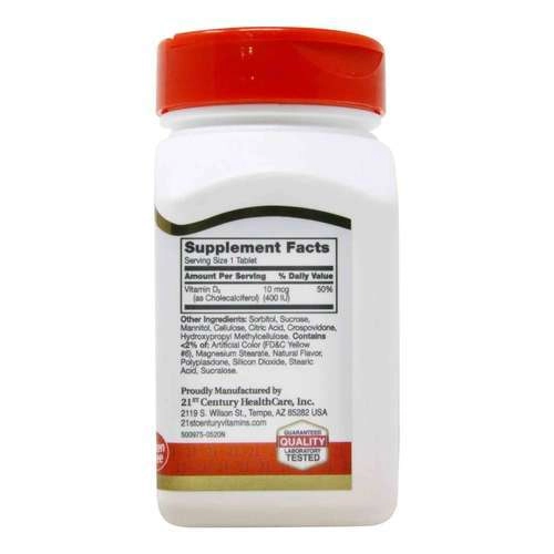 Vitamina D3 400IU 100 Tablets 21st Century