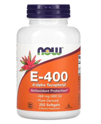 Vitamina E-400, 400UI, 250 Cápsulas, Now