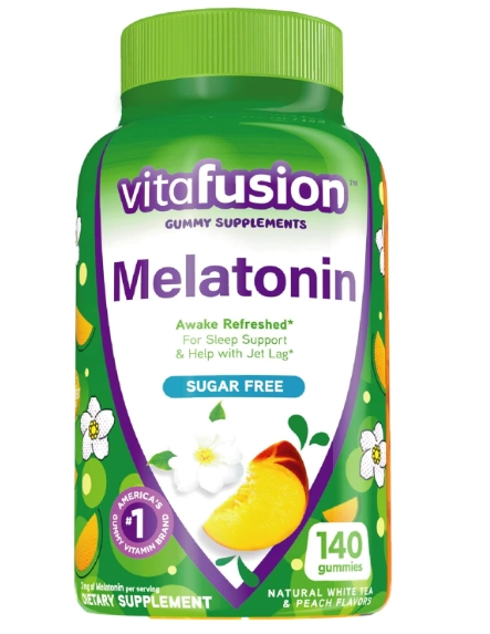 Melatonina, 3mg, 140 Gomas, Sabor Pêssego, Vitafusion