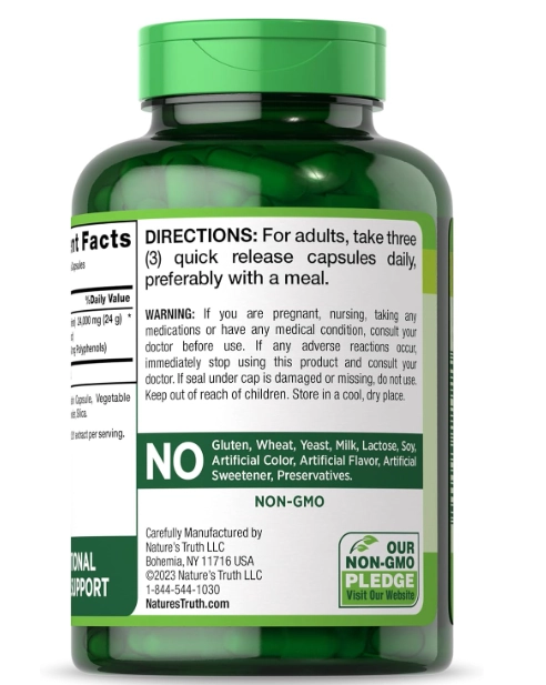 Grape Seed Extract, Semente de Uva 24.000mg, 180 Cápsulas, Nature's Truth