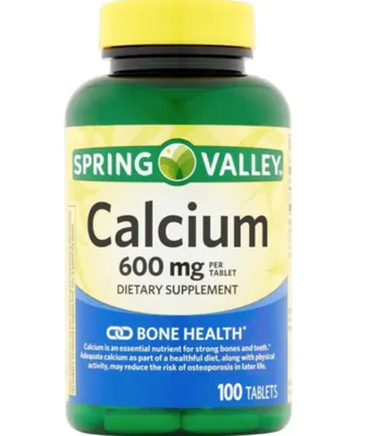 Cálcio 600Mg, 100 Comprimidos, Spring Valley