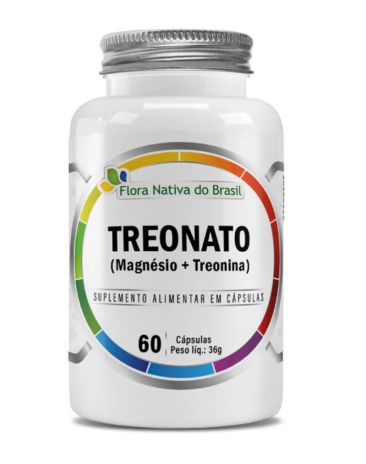 Magnésio L-Treonato, Treonina 600mg, 60 Capsulas, Flora Nativa