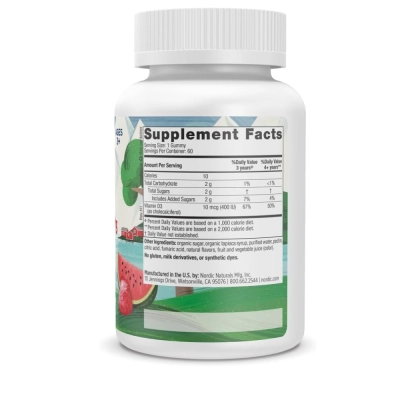 Kids Vitamin D3, Nutrição Infantil, Imunidade e Crescimento Saudável, 60 Gummies, Nordic Naturals