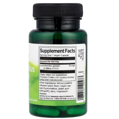 Lactobacillus gasseri, 3 Bilhões de UFCs, 60 DRcaps, Swanson 