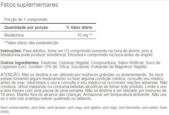 Melatonina, 10mg, 90 comprimidos Sublingual Sabor Morango, Puritan's Pride