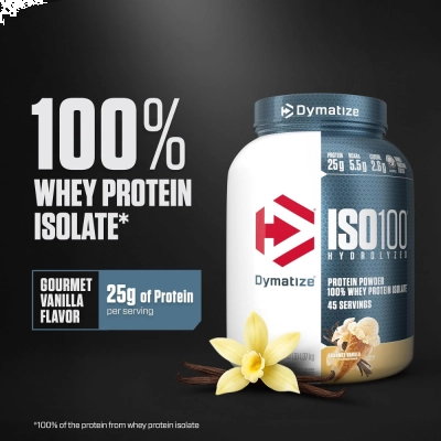 Whey Protein 100% Isolate Hydrolyzed 1.370kg, Sabores, 25g Proteína Por Dose, Dymatize ISO100 