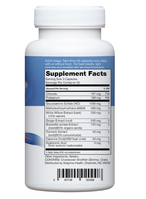 Instaflex, Suporte Articular Com Glucosamina, MSM, Cúrcuma, Gengibre, Pimenta caiena e Ácido hialurônico, 90 Cápsulas