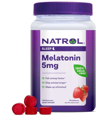 Melatonina 5mg, 140 Gomas Sabor Morango, Natrol