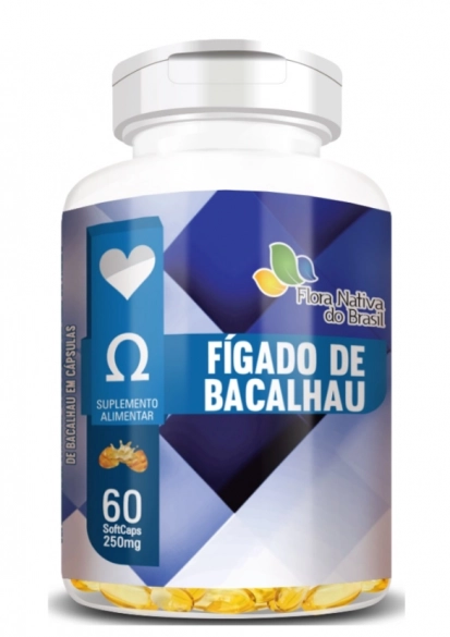 Óleo de Fígado de Bacalhau, 250 mg, 60 Cápsulas, Flora Nativa