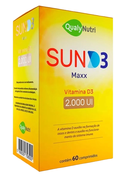 Sund D3 Maxx, Vitamina D3 2000UI, 60 Comprimidos, Qualynutri