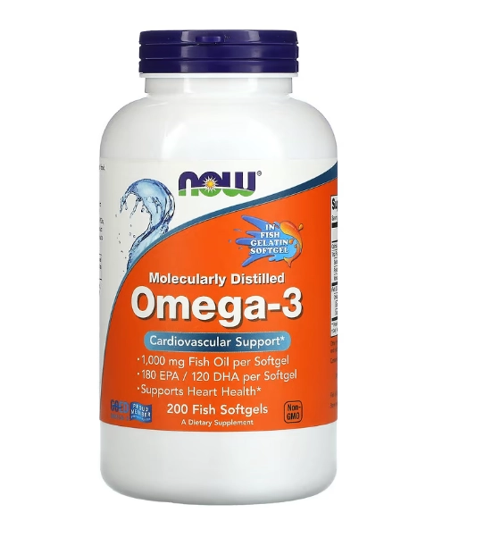 Ômega-3, 1000mg, 180 EPA/120 DHA, 200 Cápsula Softgel, Now