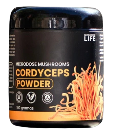 Cogumelo Cordyceps Militaris, 100g Extrato em Pó,  Microdose Life