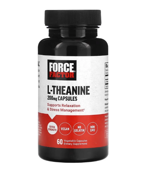 L-Theanine, Força Extra, 200mg, 60 Cápsulas, Force Factor