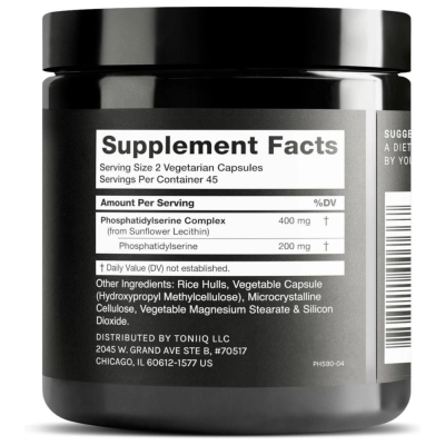 Fosfatidilserina (Phosphatidylserine), 400mg, 90 Cápsulas, Toniiq